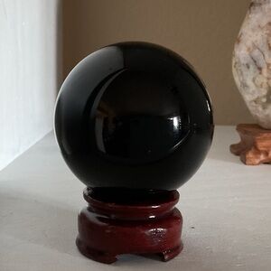 Natural Black Obsidian sphere